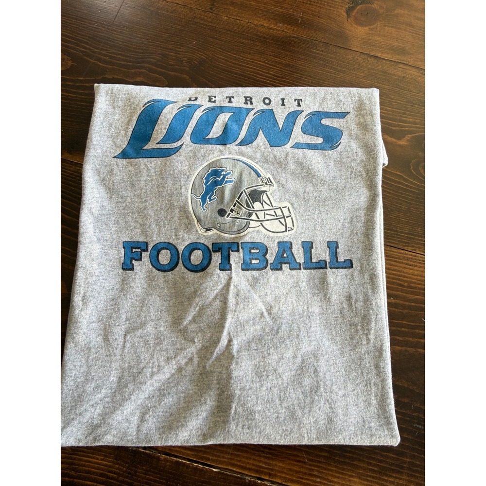 Reebok Detroit Lions NFL Football Graphic T-Shirt Mens XL Gray Short Sleeve